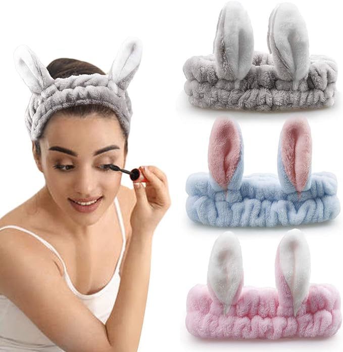Fluffy Rabbit Makeup Headband (3 Pieces)